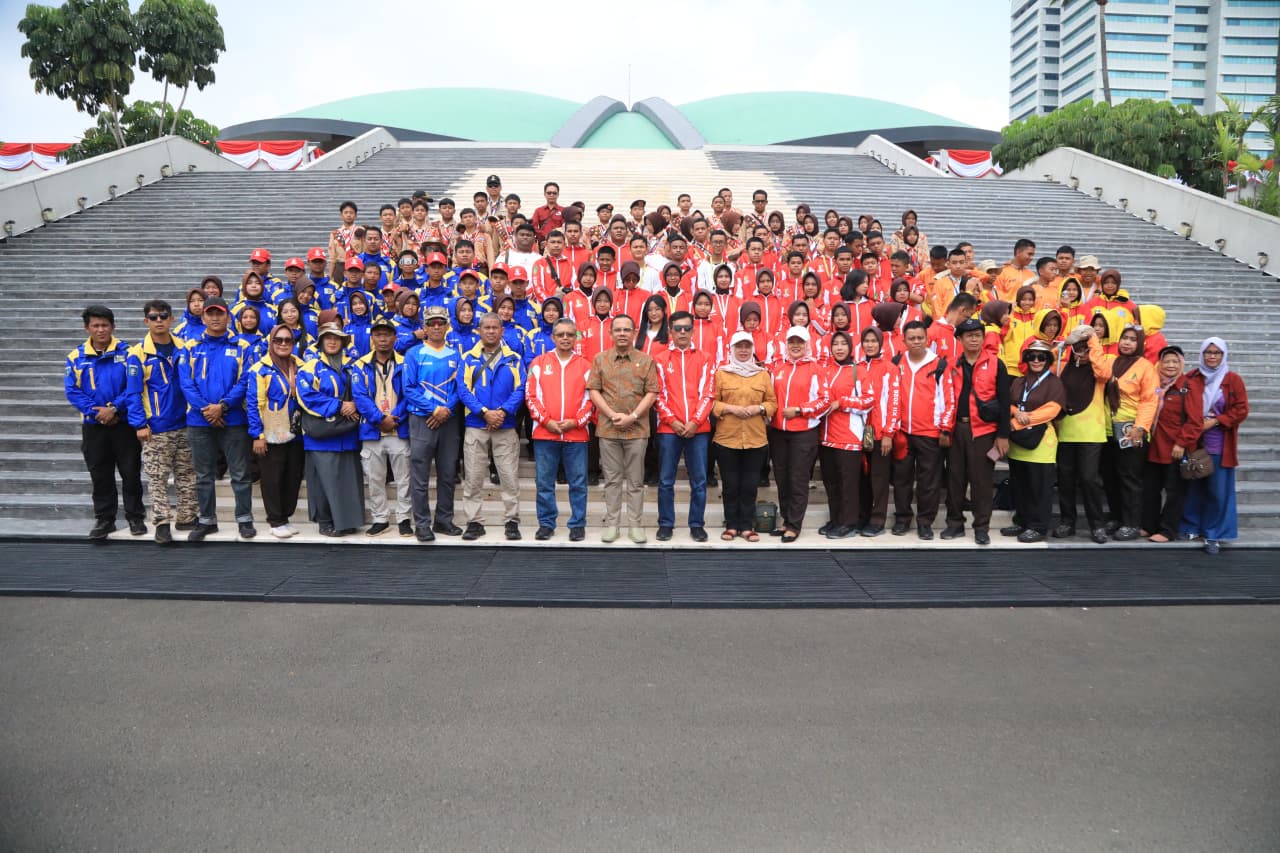 Kontingen Jamnas XII Kepri Kunjungi Gedung MPR/DPR/DPD RI