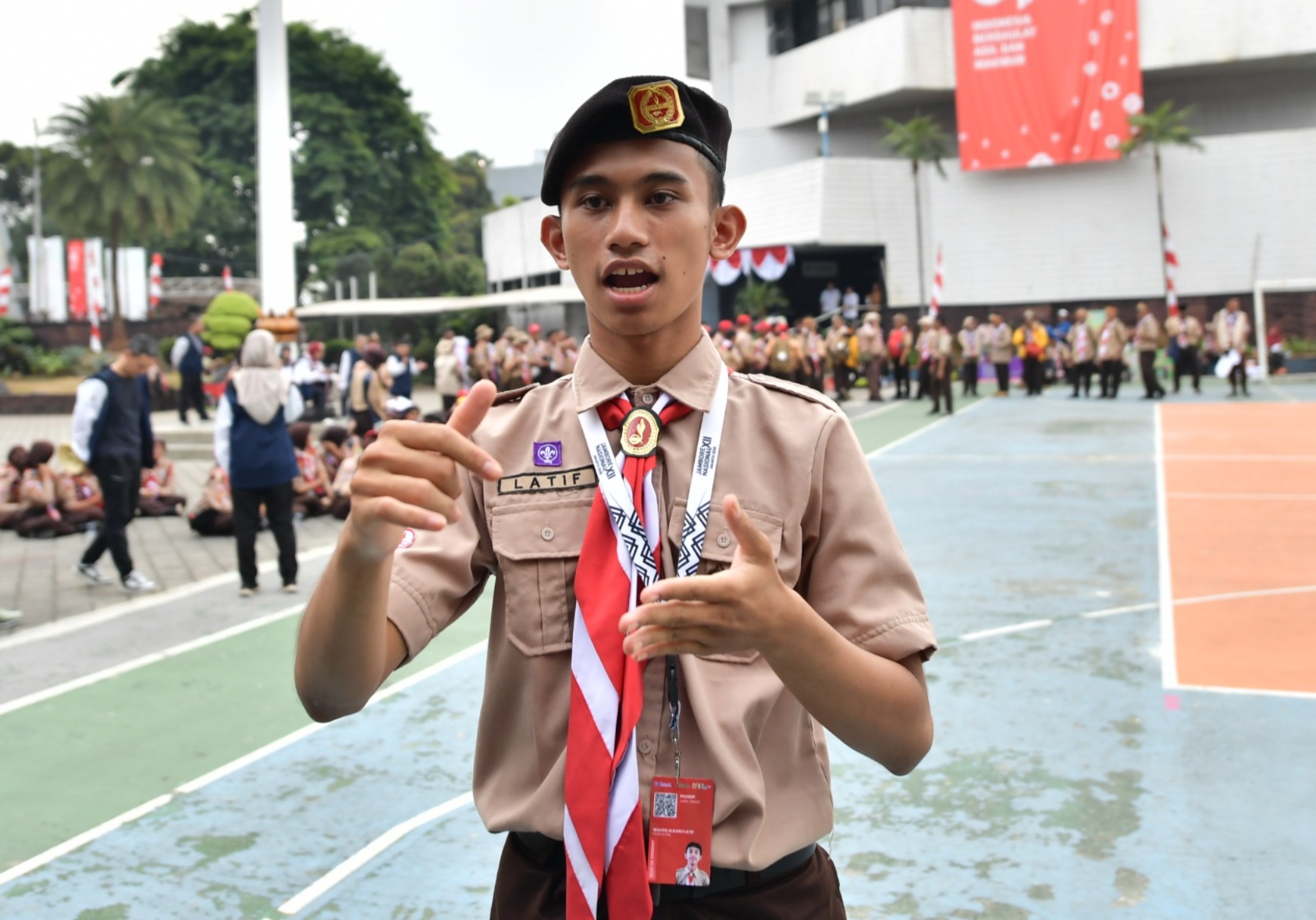 Latif, Pramuka Berkebutuhan Khusus yang Menginspirasi di Jambore Nasional XII